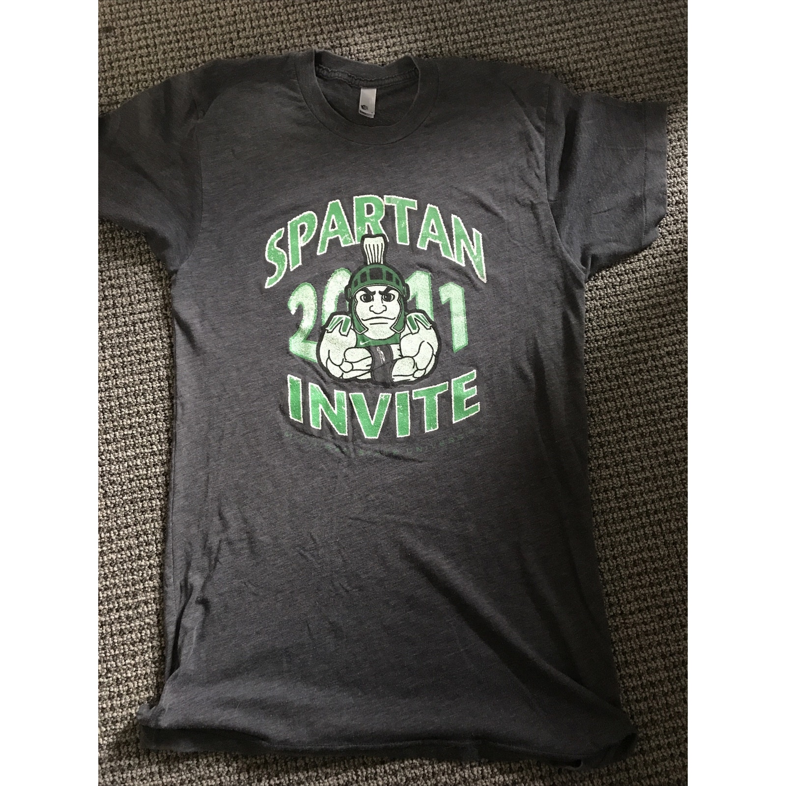 Michigan State Spartans 2011 Spartan Invite Small Tee Shirt Gray